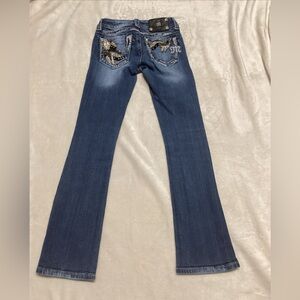 Miss Me Embellished Blue Flare Jeans